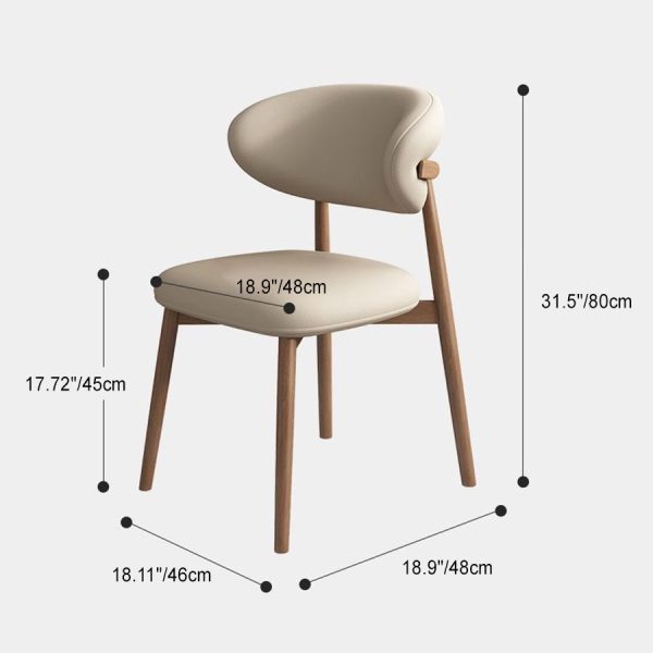 Contemporary Scandinavian Oval Back Solid Wood High Density Sponge Backrest For Dining Room - Image 4