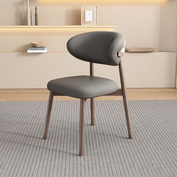 Contemporary Scandinavian Oval Back Solid Wood High Density Sponge Backrest For Dining Room - Image 19