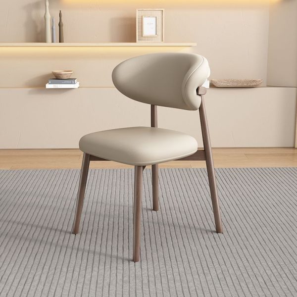 Contemporary Scandinavian Oval Back Solid Wood High Density Sponge Backrest For Dining Room - Image 20