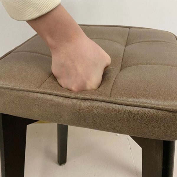 Modern Minimalist Square Solid Wood Leathaire Vanity Stool 4-Leg For Bedroom - Image 7