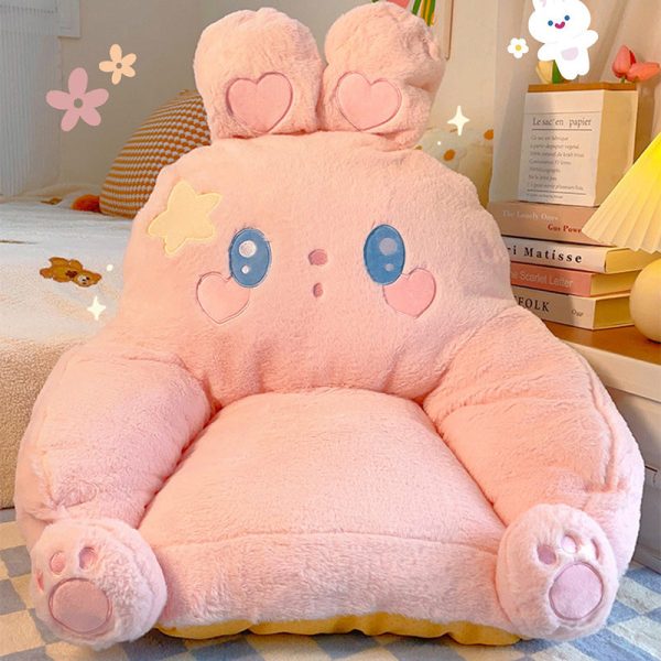 Contemporary Creative Animal Square Artificial Rabbit Fur PP Cotton Recliner Backrest Armrest For Living Room - Image 5