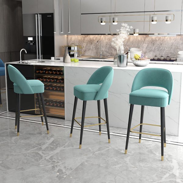 Modern Luxury Square High Resilience Foam Metal Bar Stool Backrest For Kitchen - Image 15