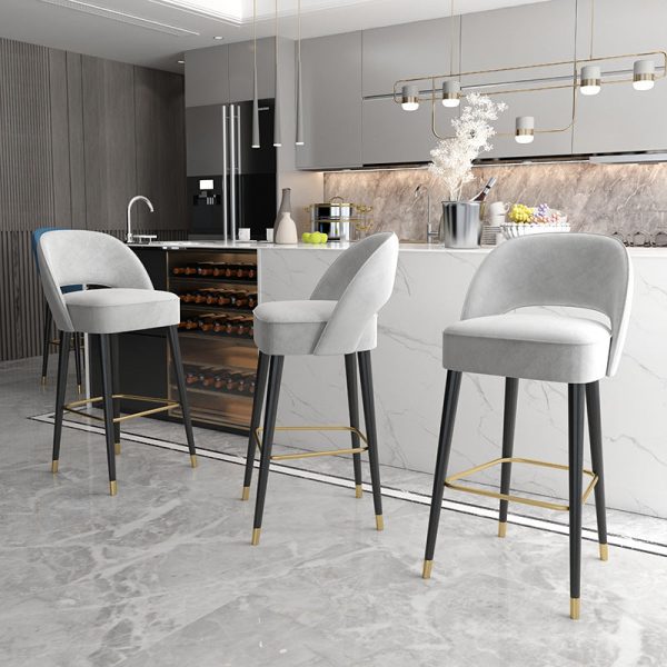 Modern Luxury Square High Resilience Foam Metal Bar Stool Backrest For Kitchen - Image 13