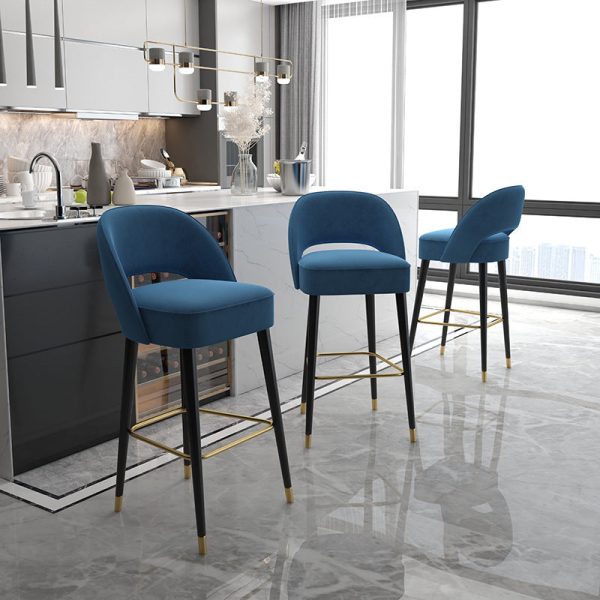 Modern Luxury Square High Resilience Foam Metal Bar Stool Backrest For Kitchen - Image 16
