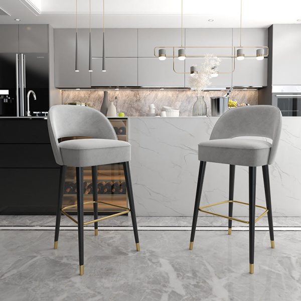 Modern Luxury Square High Resilience Foam Metal Bar Stool Backrest For Kitchen - Image 14