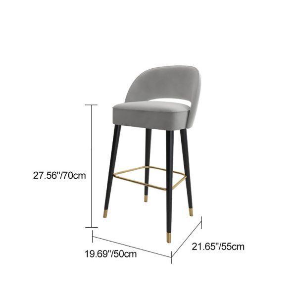 Modern Luxury Square High Resilience Foam Metal Bar Stool Backrest For Kitchen - Image 4