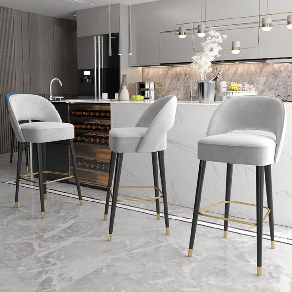 Modern Luxury Square High Resilience Foam Metal Bar Stool Backrest For Kitchen - Image 9