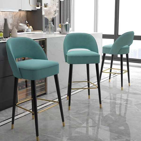 Modern Luxury Square High Resilience Foam Metal Bar Stool Backrest For Kitchen - Image 2