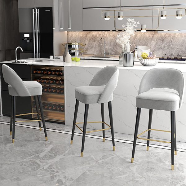 Modern Luxury Square High Resilience Foam Metal Bar Stool Backrest For Kitchen - Image 10
