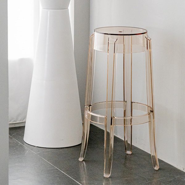 Modern Minimalist Round Plastic Bar Stool Footrest For Dining Room - Image 15