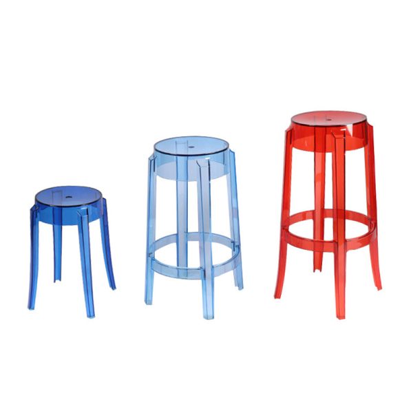 Modern Minimalist Round Plastic Bar Stool Footrest For Dining Room - Image 13