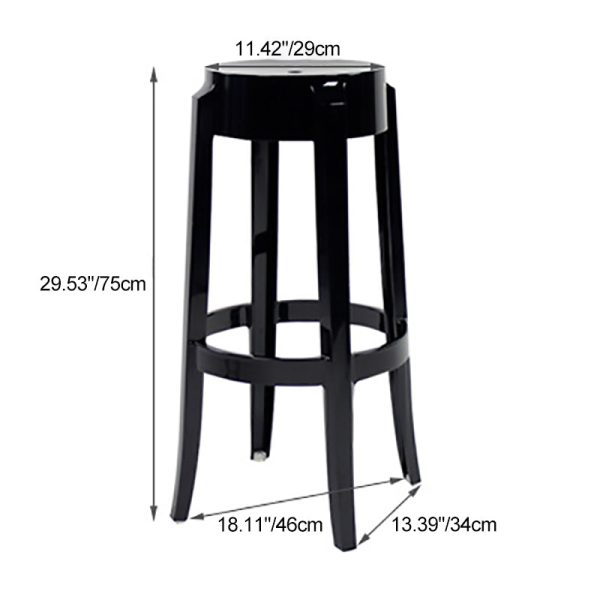 Modern Minimalist Round Plastic Bar Stool Footrest For Dining Room - Image 4