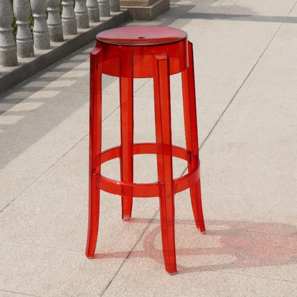 Modern Minimalist Round Plastic Bar Stool Footrest For Dining Room - Image 9