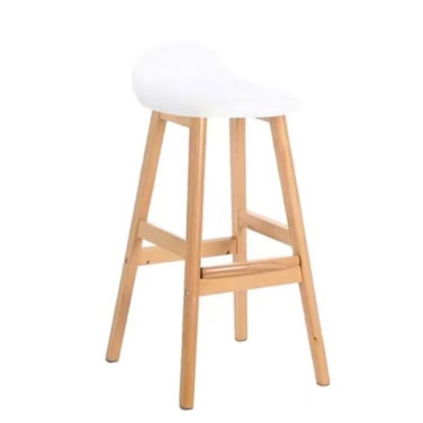 Contemporary Scandinavian Oval Cushion Rubberwood Bar Stool Backrest For Dining Room - Image 13