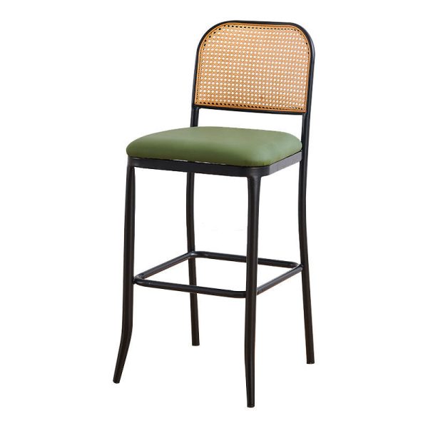 Traditional European Square Cushion PE Rattan Leather Iron Backrest For Dining Room - Image 15