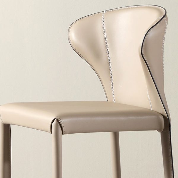 Modern Luxury Square Cushion Saddle Leather Carbon Steel Bar Stool Backrest For Dining Room - Image 5