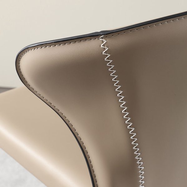 Modern Luxury Square Cushion Saddle Leather Carbon Steel Bar Stool Backrest For Dining Room - Image 6