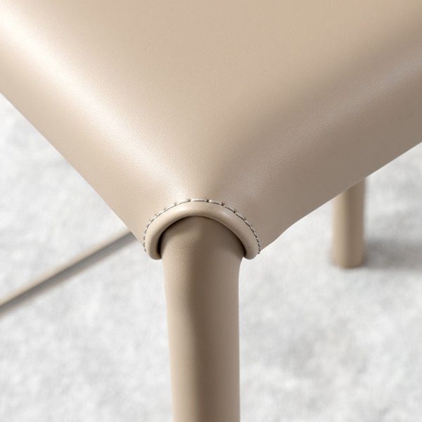 Modern Luxury Square Cushion Saddle Leather Carbon Steel Bar Stool Backrest For Dining Room - Image 10