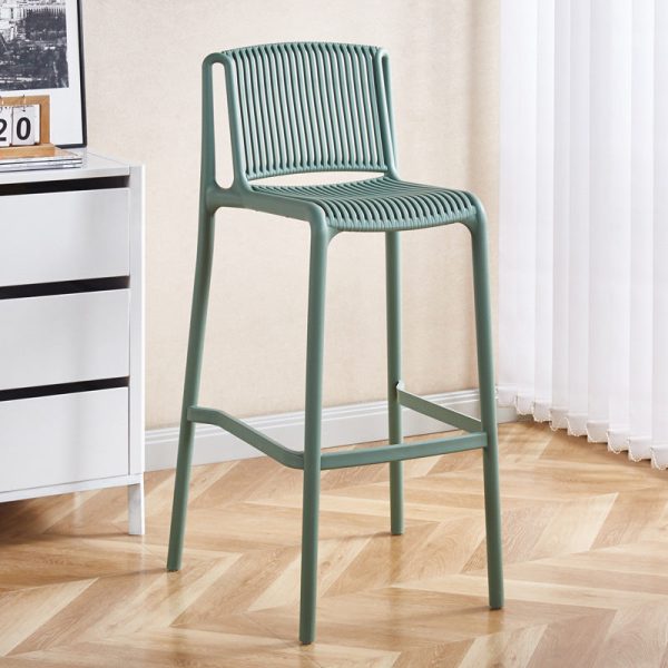 Modern Minimalist Square Plastic Bar Stool Backrest For Kitchen - Image 21