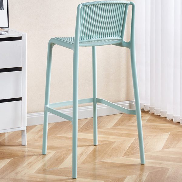 Modern Minimalist Square Plastic Bar Stool Backrest For Kitchen - Image 18