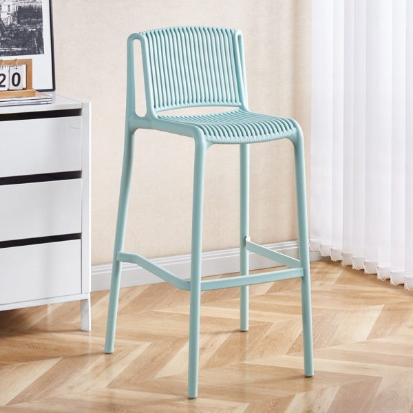 Modern Minimalist Square Plastic Bar Stool Backrest For Kitchen - Image 22