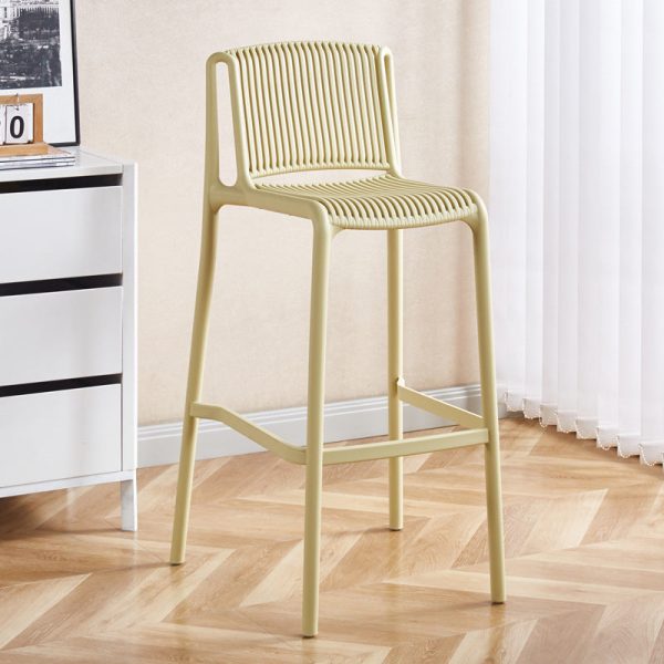 Modern Minimalist Square Plastic Bar Stool Backrest For Kitchen - Image 20