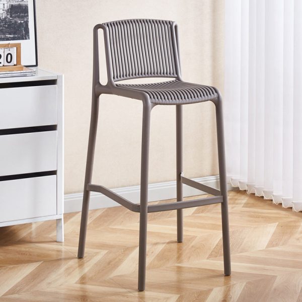 Modern Minimalist Square Plastic Bar Stool Backrest For Kitchen - Image 8