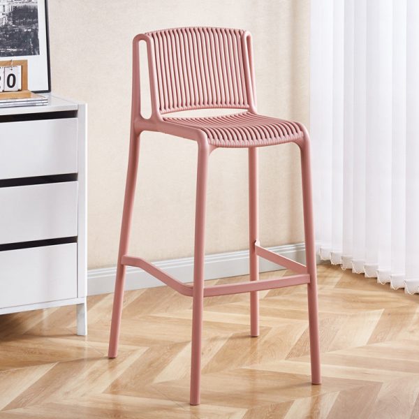 Modern Minimalist Square Plastic Bar Stool Backrest For Kitchen - Image 10