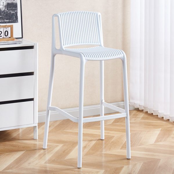 Modern Minimalist Square Plastic Bar Stool Backrest For Kitchen - Image 19