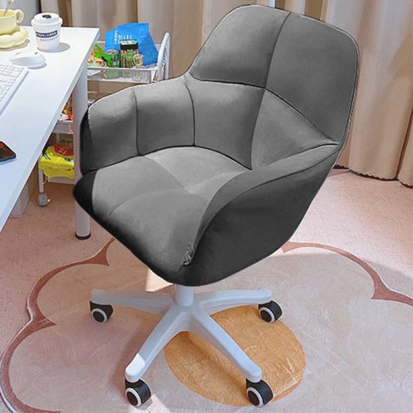 Contemporary Luxury Square Cushion Golden Velvet Nylon Desk Chair Backrest For Home Office - Image 15