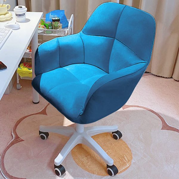 Contemporary Luxury Square Cushion Golden Velvet Nylon Desk Chair Backrest For Home Office - Image 16