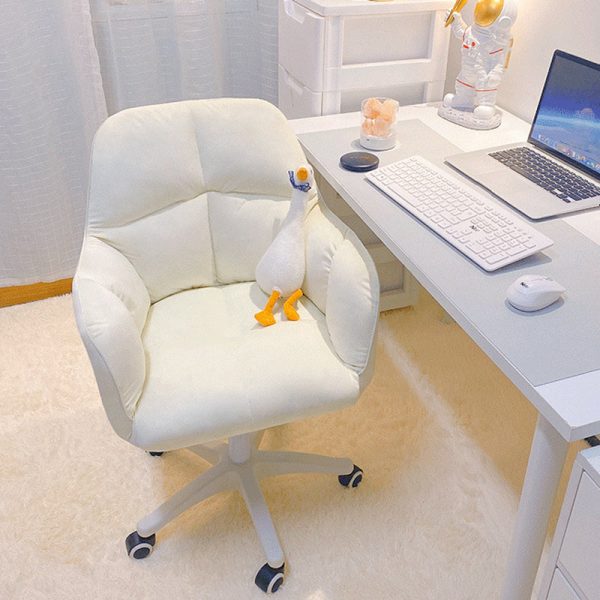 Contemporary Luxury Square Cushion Golden Velvet Nylon Desk Chair Backrest For Home Office - Image 2