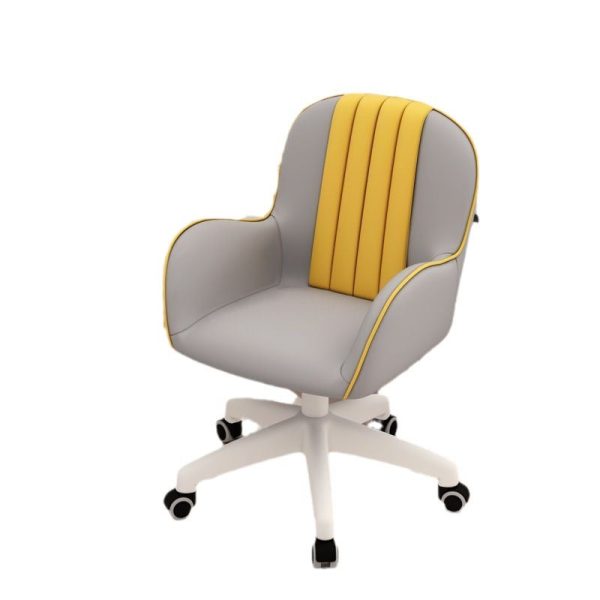 Contemporary Coastal Square PU Leather Nylon Desk Chair Backrest Armrest For Home Office - Image 20