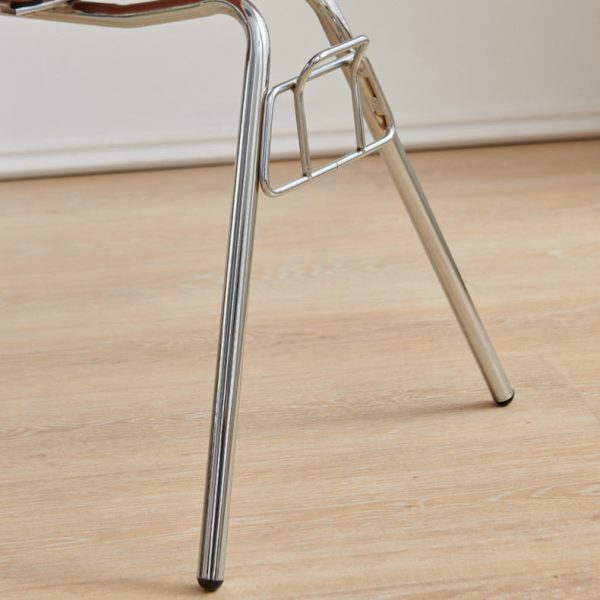 Modern Mid-Century Trapezoid Backrest Plastic Dining Chair With Iron Frame For Dining Room - Image 10