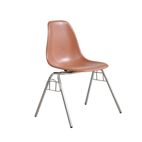 Modern Mid-Century Trapezoid Backrest Plastic Dining Chair With Iron Frame For Dining Room - Image 31