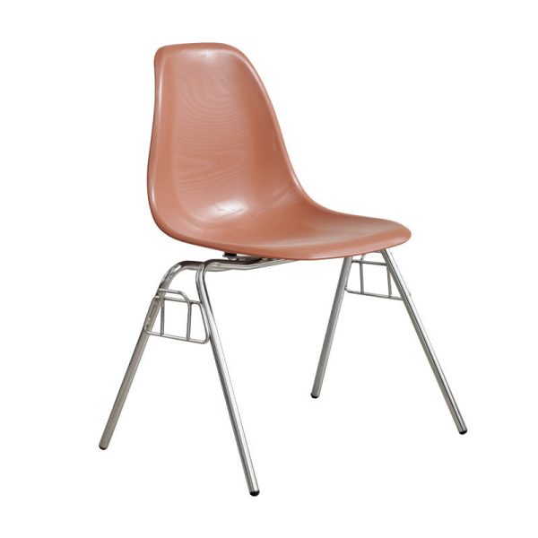 Modern Mid-Century Trapezoid Backrest Plastic Dining Chair With Iron Frame For Dining Room - Image 30