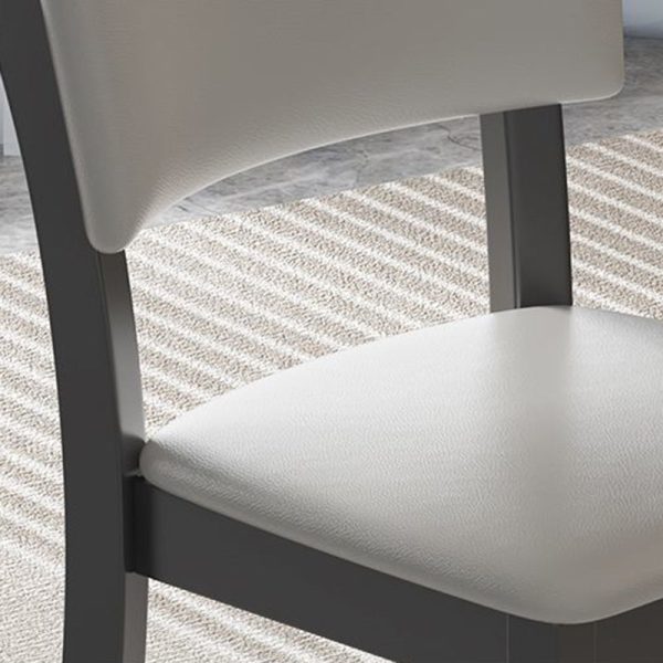 Modern Minimalist Rectangular Rubberwood Leather Sponge Dining Chair Backrest Armless for Dining Room - Image 8