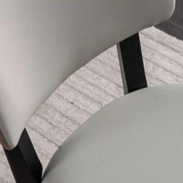 Modern Minimalist Rectangular Rubberwood Leather Sponge Dining Chair Backrest Armless for Dining Room - Image 7