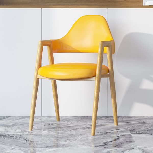 Modern Minimalist A-shape Iron Leather Fabric Sponge Dining Chair Backrest Armrest for Dining Room - Image 19