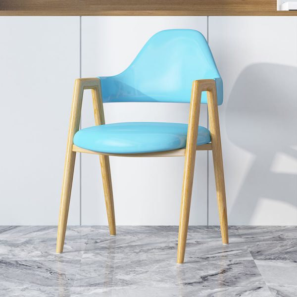 Modern Minimalist A-shape Iron Leather Fabric Sponge Dining Chair Backrest Armrest for Dining Room - Image 20