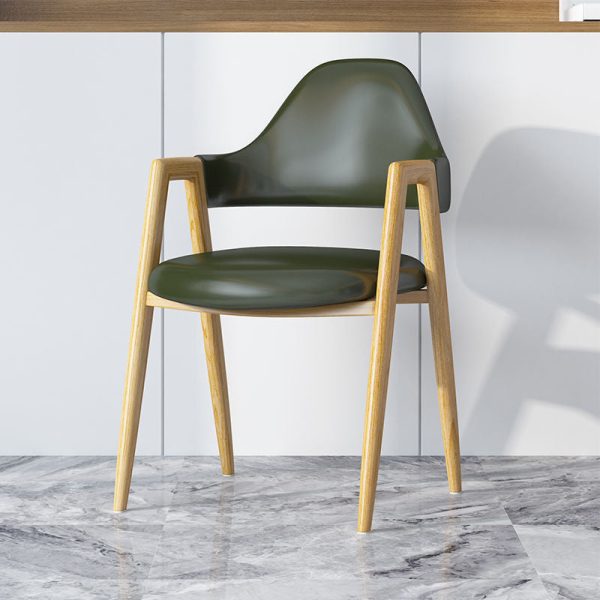 Modern Minimalist A-shape Iron Leather Fabric Sponge Dining Chair Backrest Armrest for Dining Room - Image 23