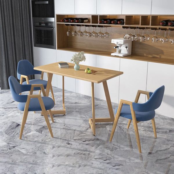 Modern Minimalist A-shape Iron Leather Fabric Sponge Dining Chair Backrest Armrest for Dining Room - Image 3