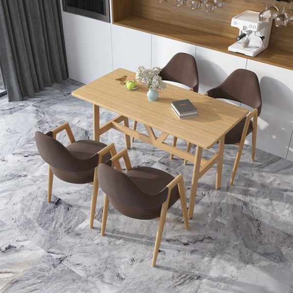 Modern Minimalist A-shape Iron Leather Fabric Sponge Dining Chair Backrest Armrest for Dining Room - Image 4