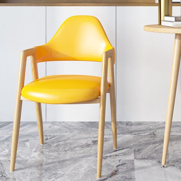 Modern Minimalist A-shape Iron Leather Fabric Sponge Dining Chair Backrest Armrest for Dining Room - Image 26