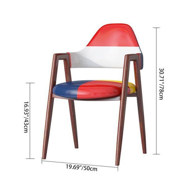 Modern Minimalist A-shape Iron Leather Fabric Sponge Dining Chair Backrest Armrest for Dining Room - Image 6