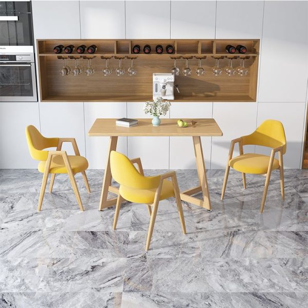 Modern Minimalist A-shape Iron Leather Fabric Sponge Dining Chair Backrest Armrest for Dining Room - Image 5