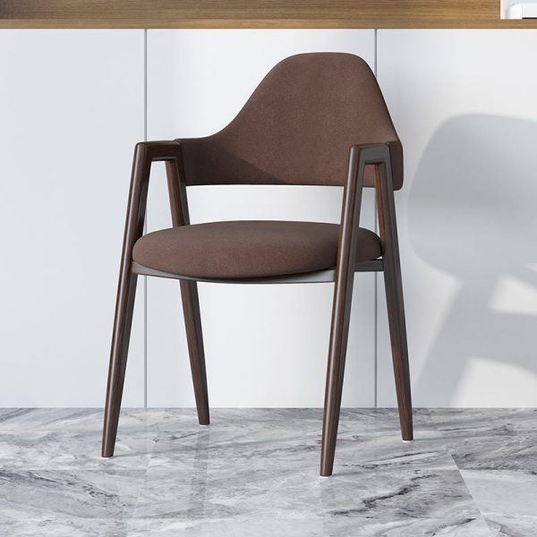 Modern Minimalist A-shape Iron Leather Fabric Sponge Dining Chair Backrest Armrest for Dining Room - Image 27