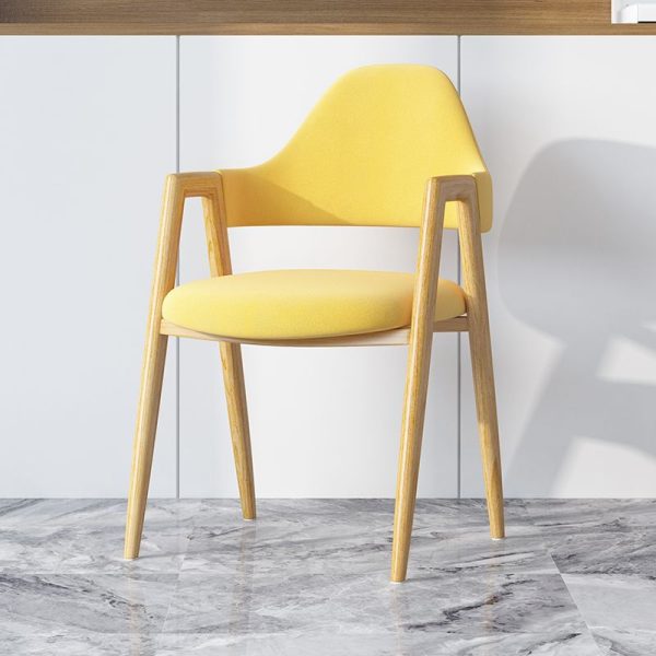 Modern Minimalist A-shape Iron Leather Fabric Sponge Dining Chair Backrest Armrest for Dining Room - Image 28