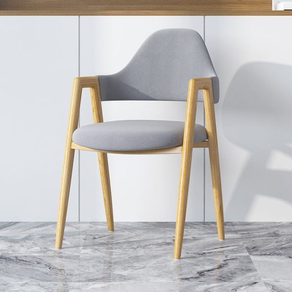Modern Minimalist A-shape Iron Leather Fabric Sponge Dining Chair Backrest Armrest for Dining Room - Image 12