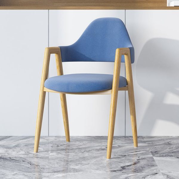 Modern Minimalist A-shape Iron Leather Fabric Sponge Dining Chair Backrest Armrest for Dining Room - Image 13